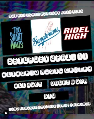 Flyer from APR 11, 2025 show at Altadena Music Center